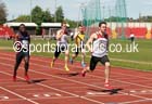 Chris Ferguson (Gateshead) wins senior mens 100 metres, North Eastern Championships, Gateshead International Stadium.  Photos: David T. Hewitson/Sports for All Pics
